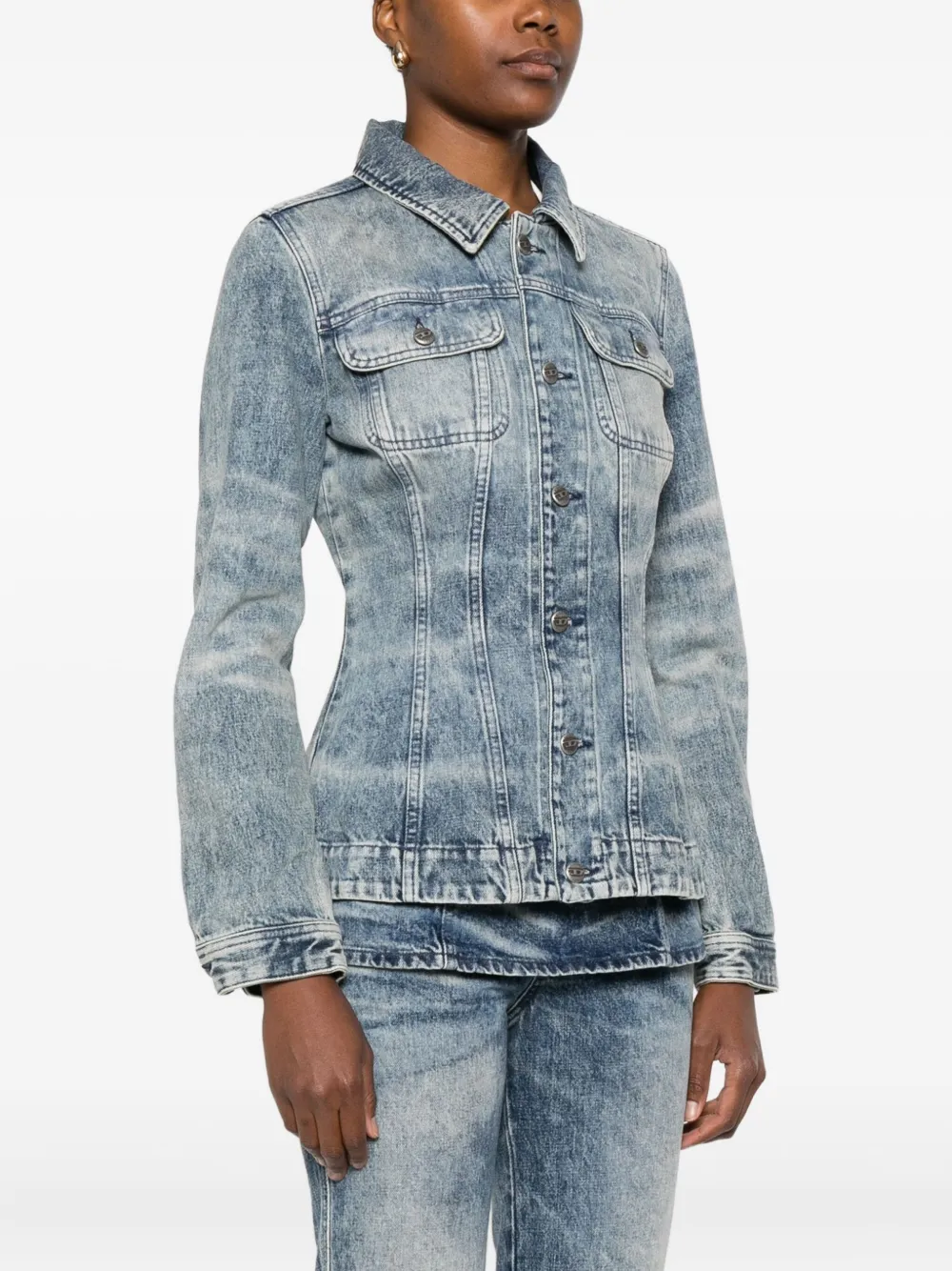 Diesel Tailored Blazer Featuring Chest Pockets And Long Sleeves In Blue