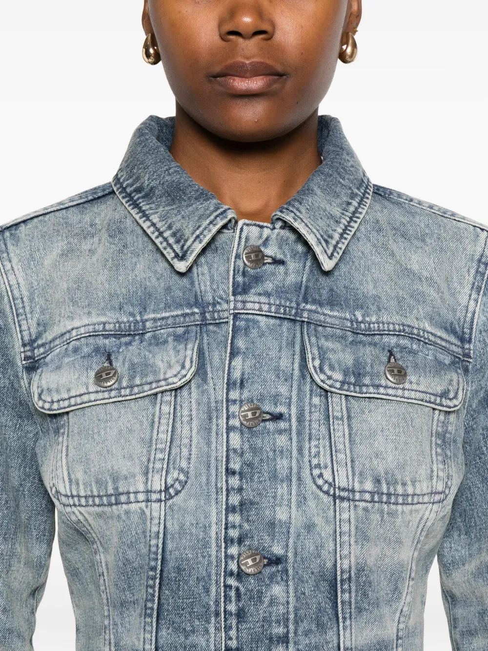 Diesel Tailored Blazer Featuring Chest Pockets And Long Sleeves In Blue