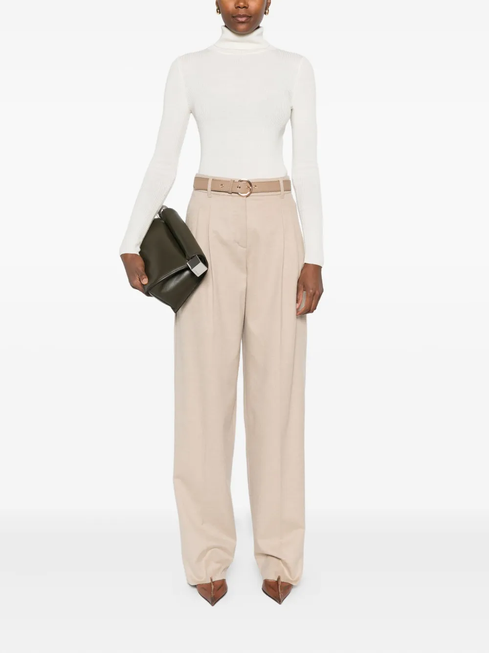 Max Mara pleated belted trousers - Beige