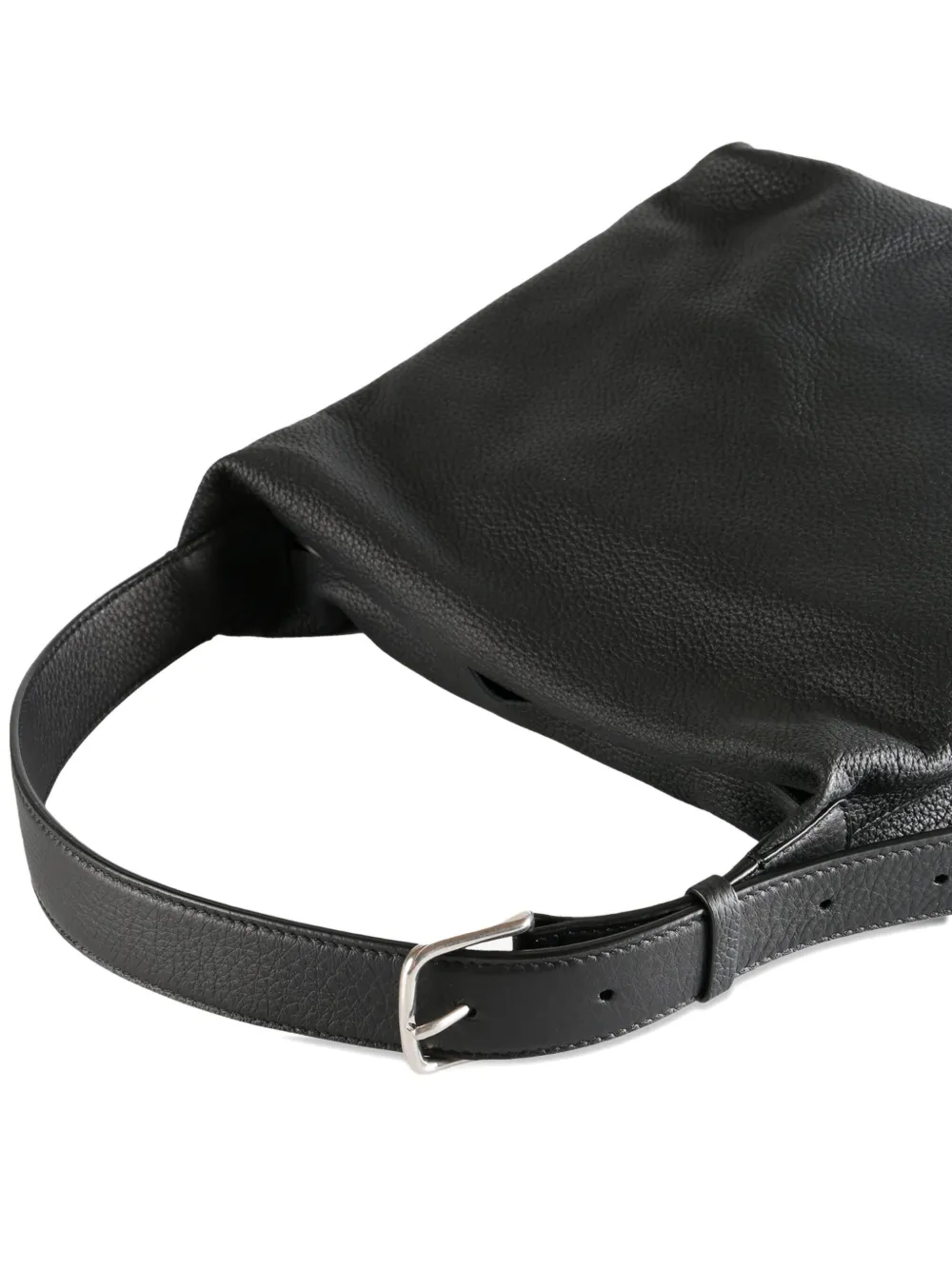 The Row Isa Buckle-fastening Leather Shoulder Bag In Black