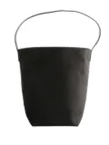 The Row leather-handle cotton tote bag - Black