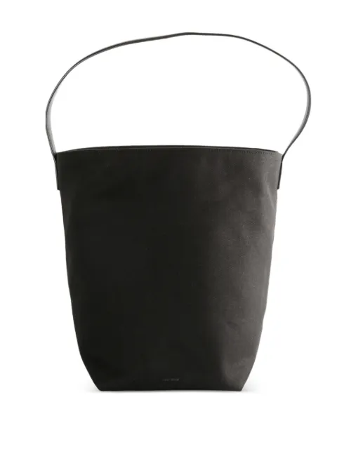 The Row leather-handle cotton tote bag