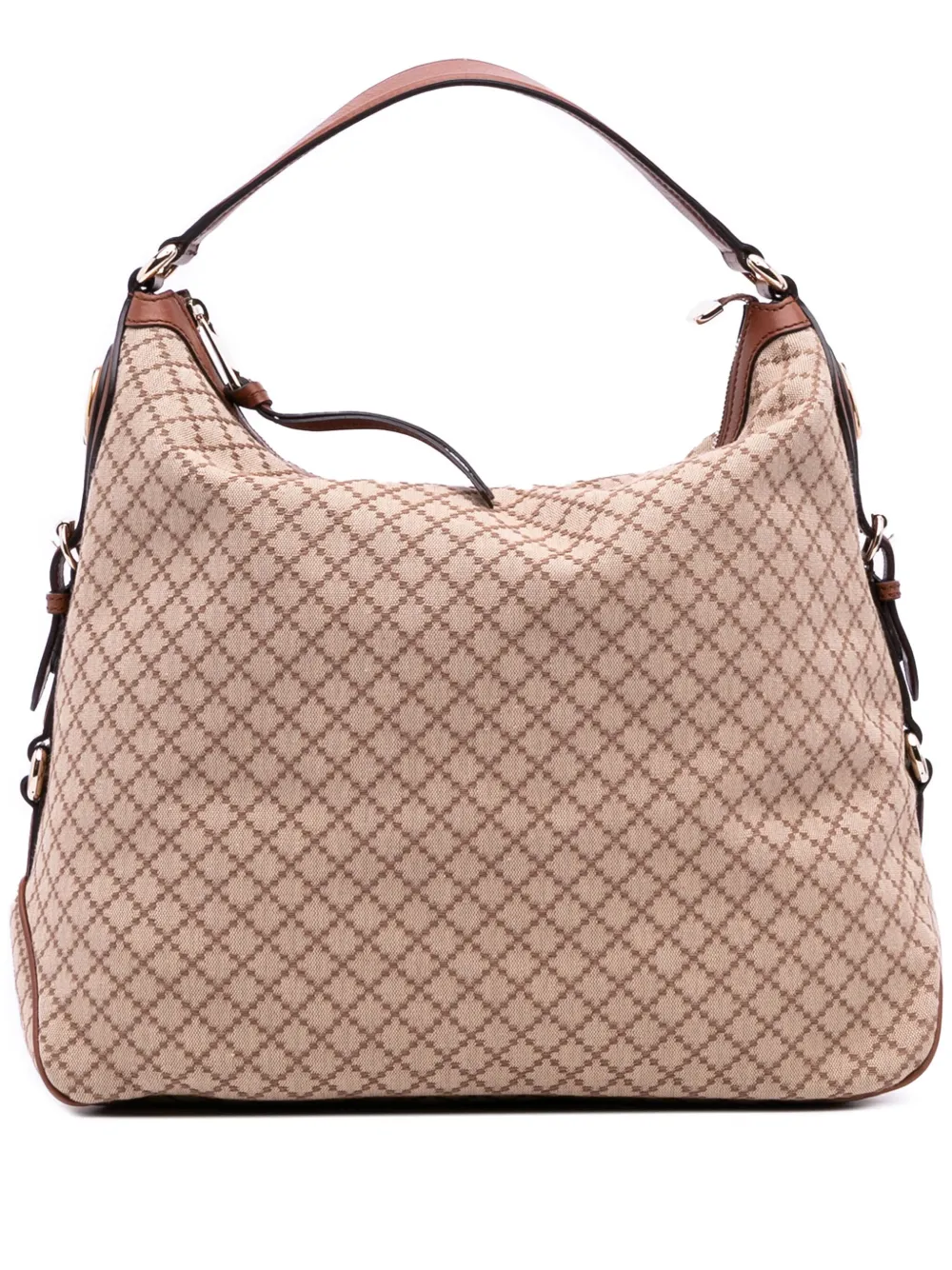 Gucci Pre-Owned 2016-2025 ディアマンテ キャンバス ヴィレッジ ダブルG ショルダーバッグ - ブラウン Gucci Pre-Owned 2016-2025 ディアマンテ キャンバス ヴィレッジ ダブルG ショルダーバッグ - ブラウン