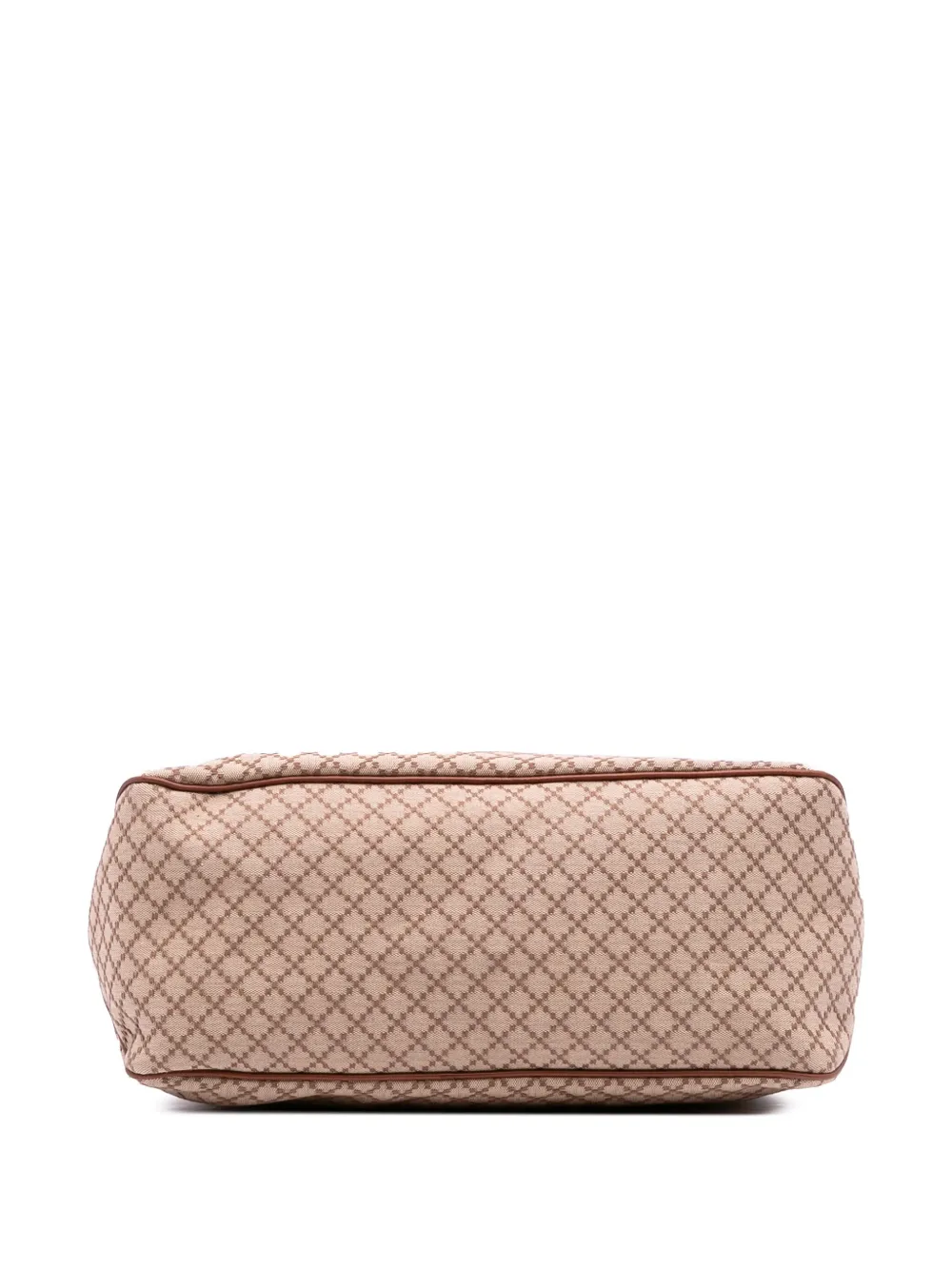 Pre-owned Gucci 2016-2025 Diamante Canvas Village Double G Shoulder Bag In Brown