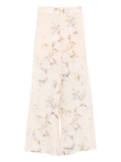 ZIMMERMANN floral-print lace-insert trousers
