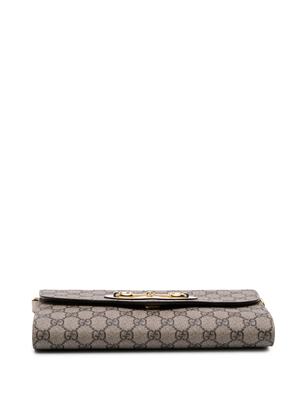 Pre-owned Gucci 2016-2025 Small Gg Supreme Horsebit 1955 Satchel In Brown