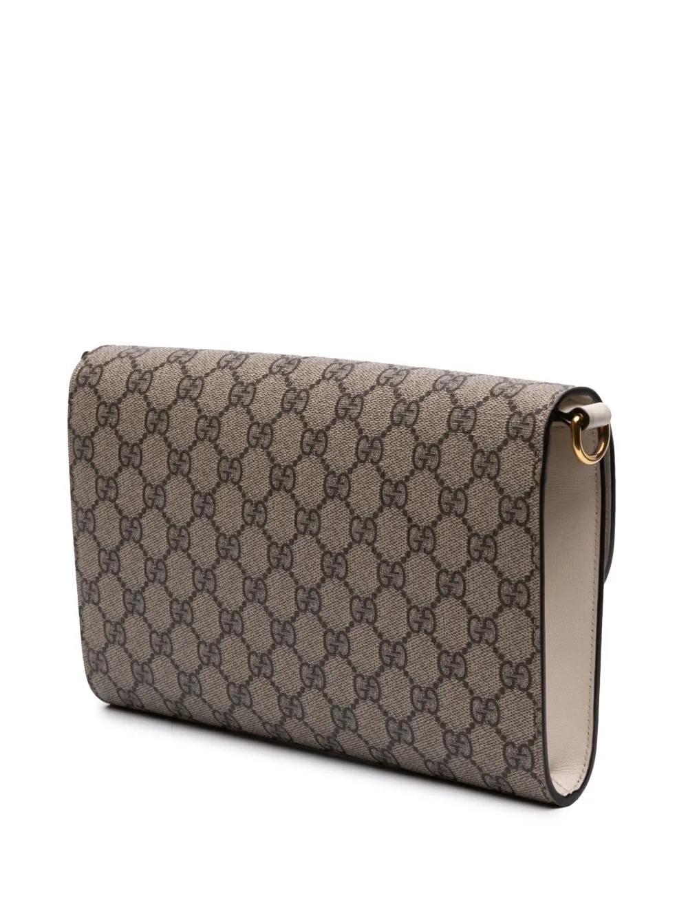 Pre-owned Gucci 2016-2025 Small Gg Supreme Horsebit 1955 Satchel In Brown