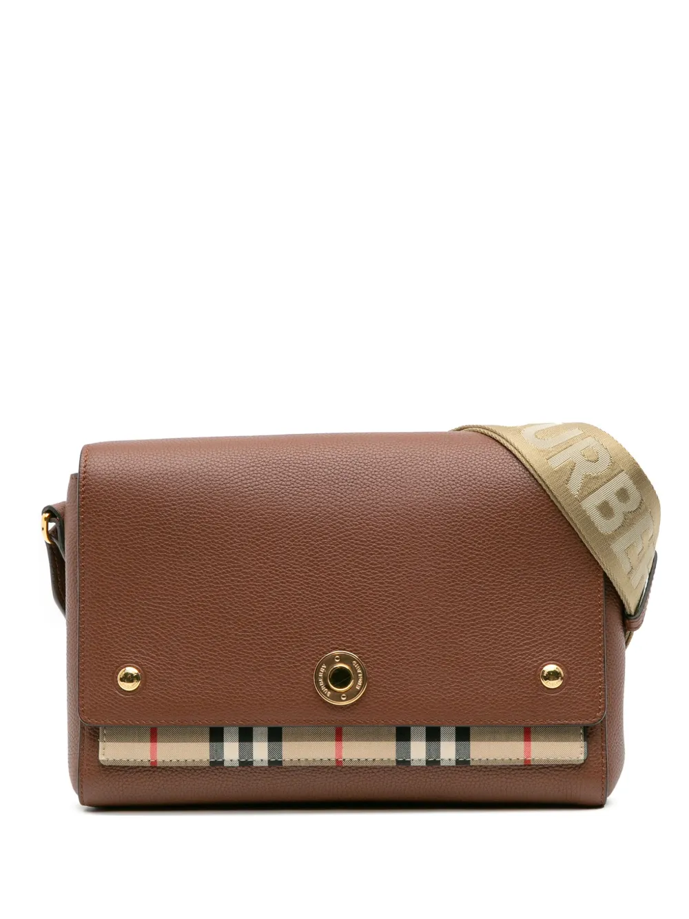 Burberry Pre-Owned 2000-2025 Leather and House Check Canvas Note Burberry Pre-Owned 2000-2025 Leather and House Check Canvas Note