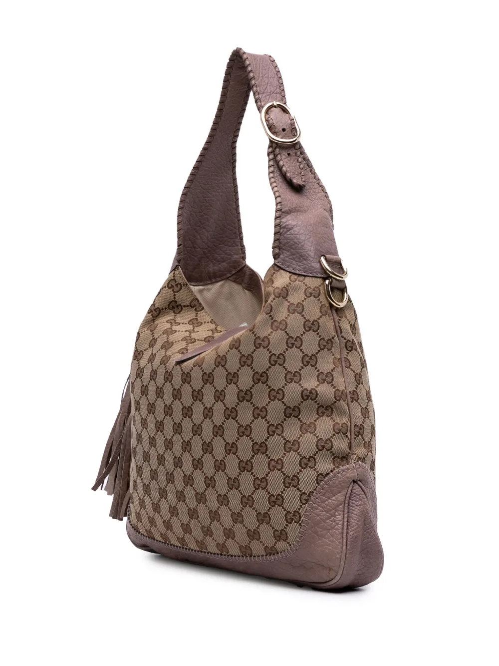 Pre-owned Gucci 2016-2025 Medium Gg Canvas New Jackie Satchel In Brown