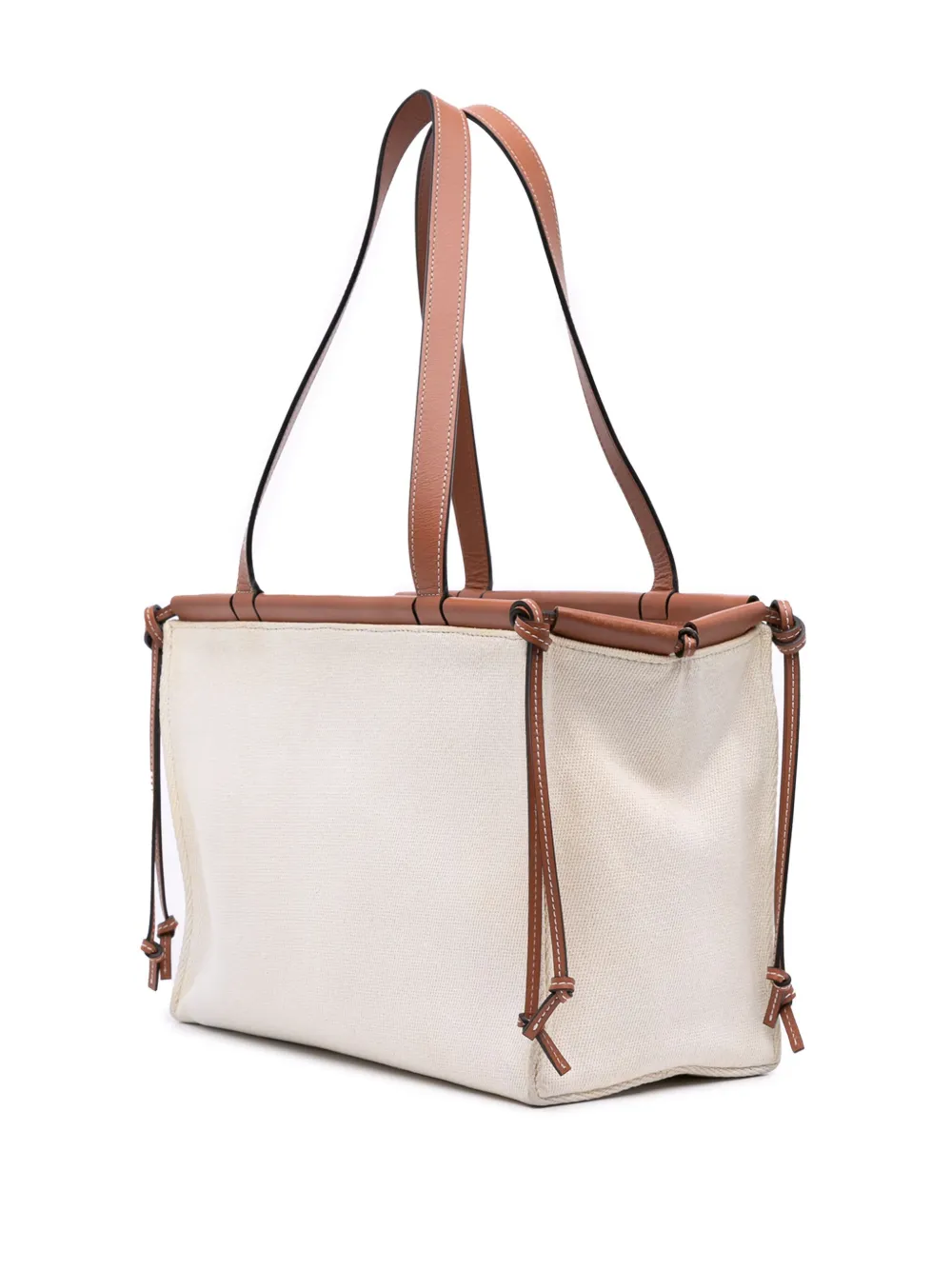 Pre-owned Loewe 2021 Small Canvas Cushion Tote Bag In Brown