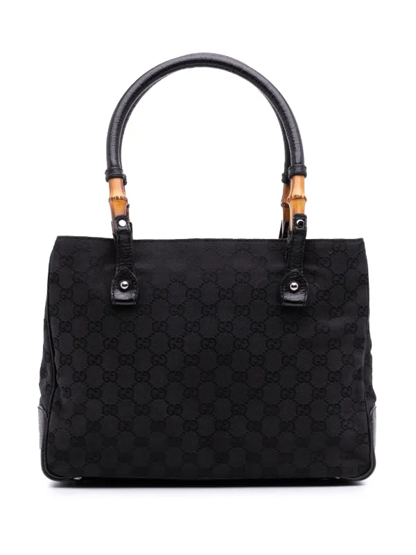 美品✨GUCCI ハンドバッグ　バンブー　オールレザー　ブラック　黒 GUCCI（グッチ） バンブー ハンドバッグ トート エナメル 黒 ブラック