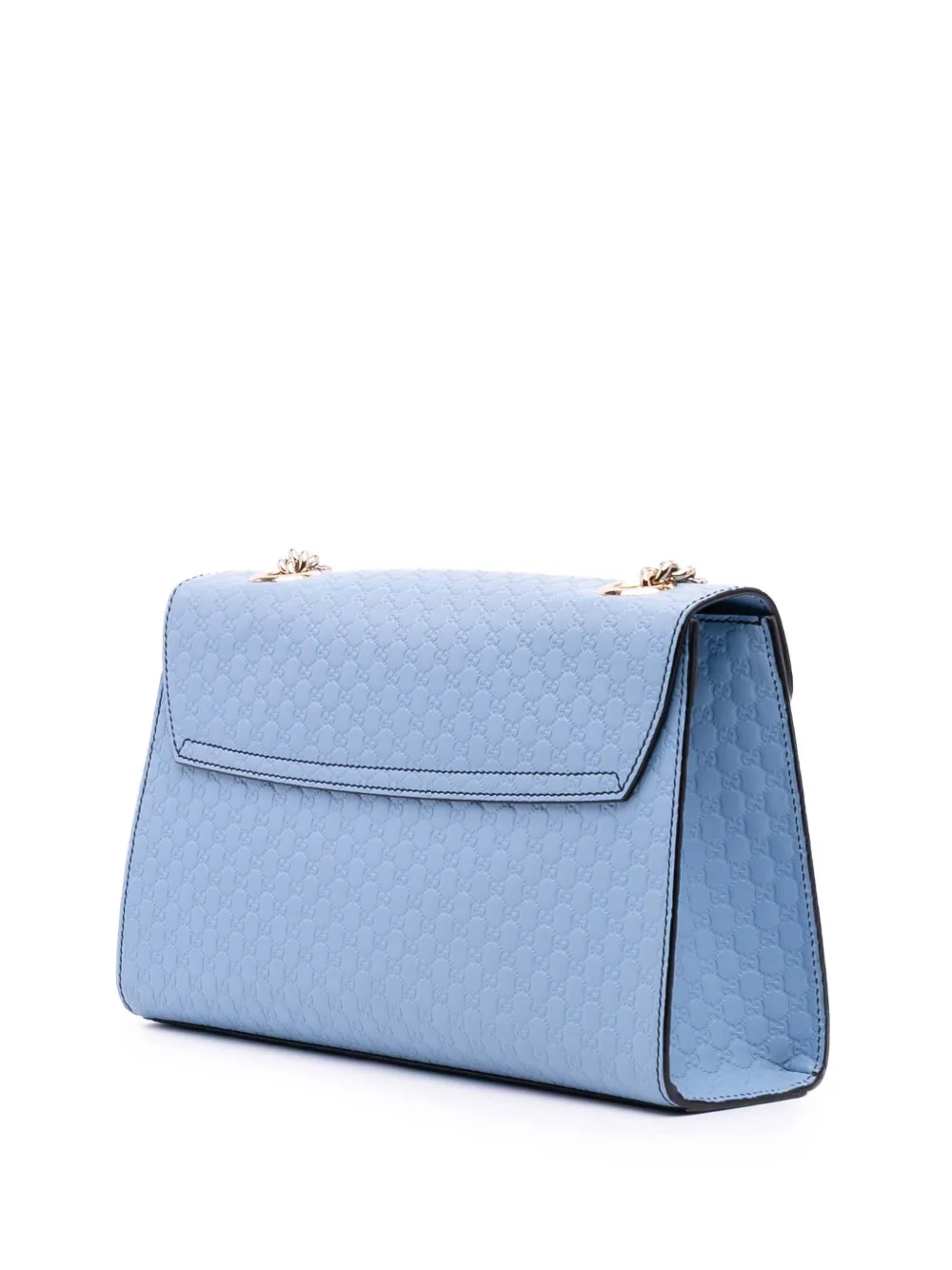 Pre-owned Gucci 2016-2025 Medium Microssima Emily Shoulder Bag In Blue