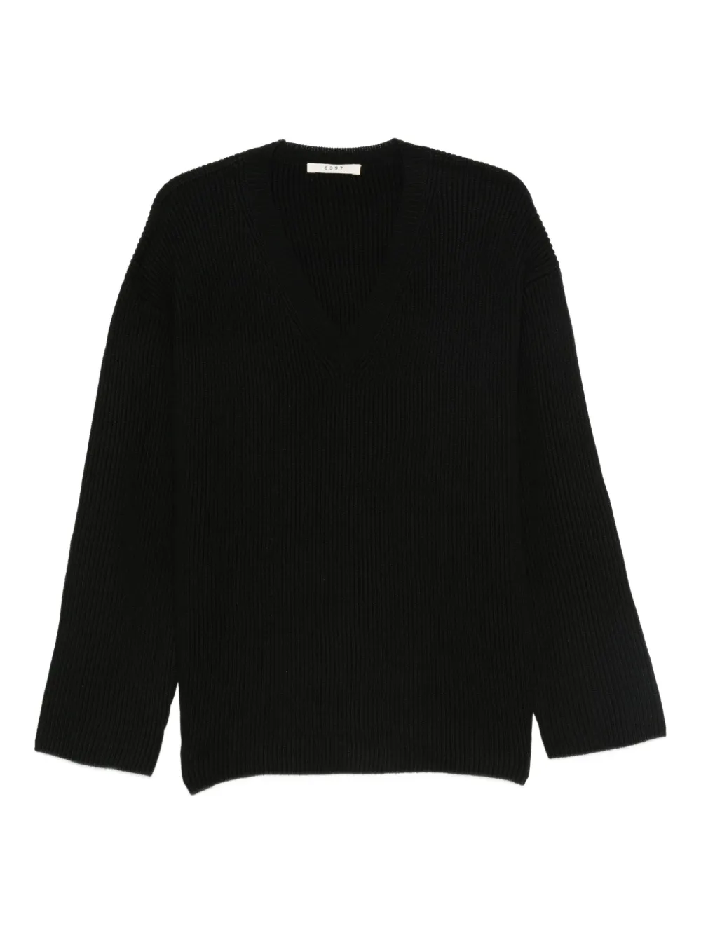 6397 ribbed V-neck jumper | Black | Image 1