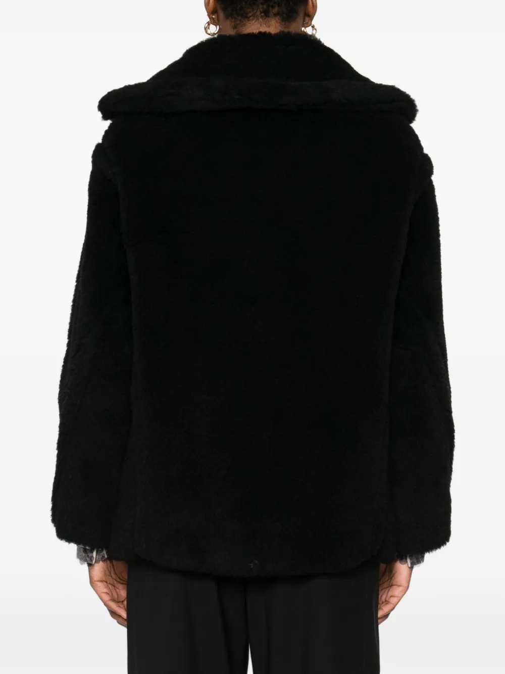 Max Mara Button-fastening Jacket In Black