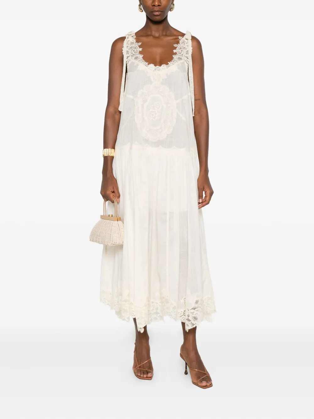 ZIMMERMANN lace-trimmed slip dress - Beige