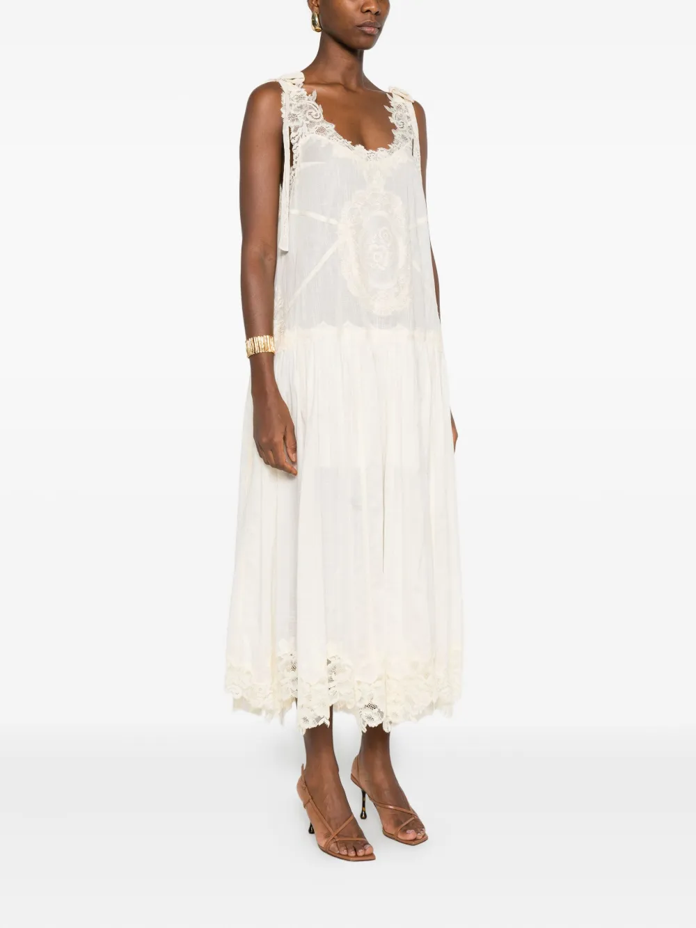 Zimmermann Lace-trimmed Slip Dress In Neutral