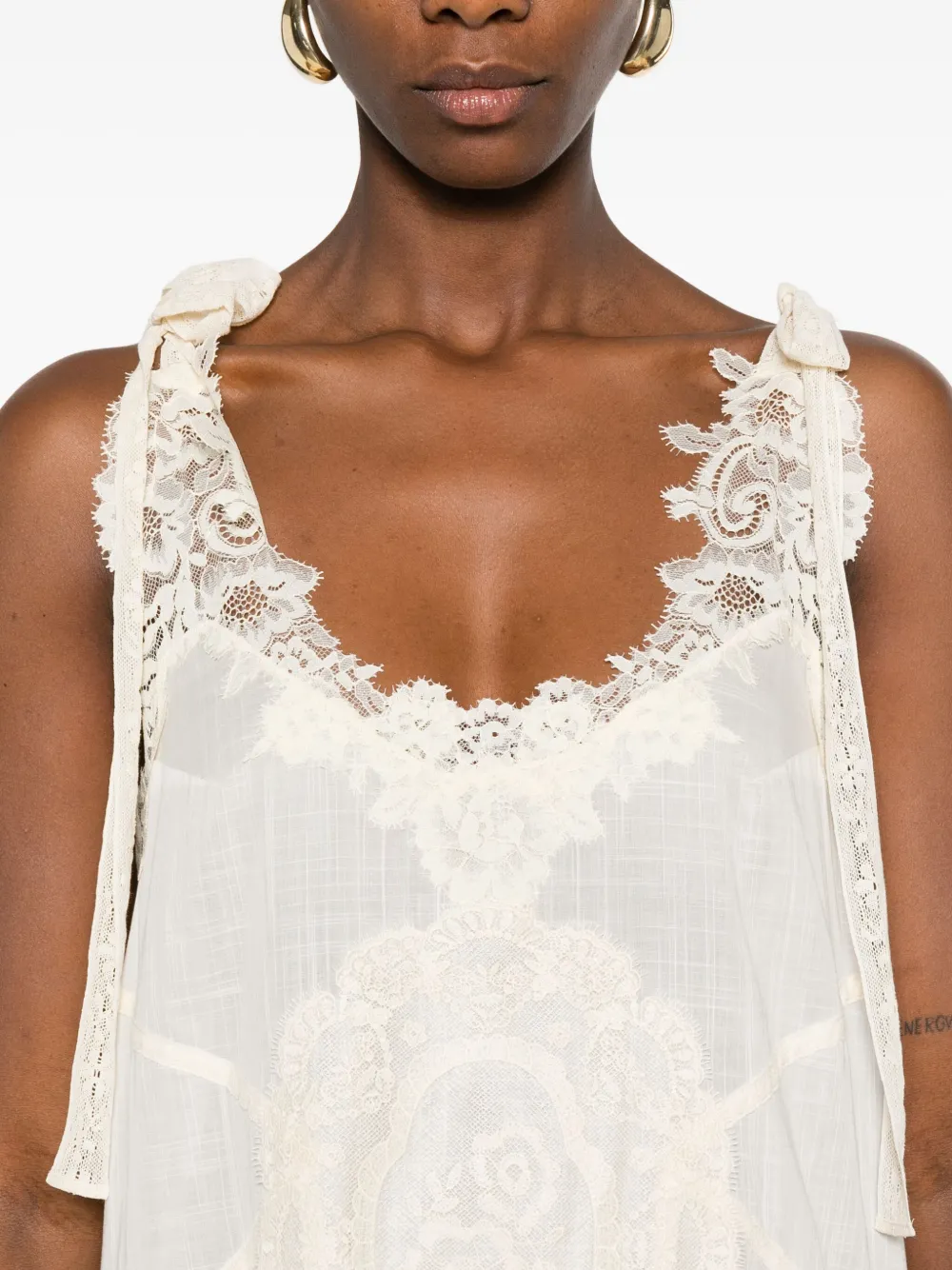 Zimmermann Lace-trimmed Slip Dress In Neutral