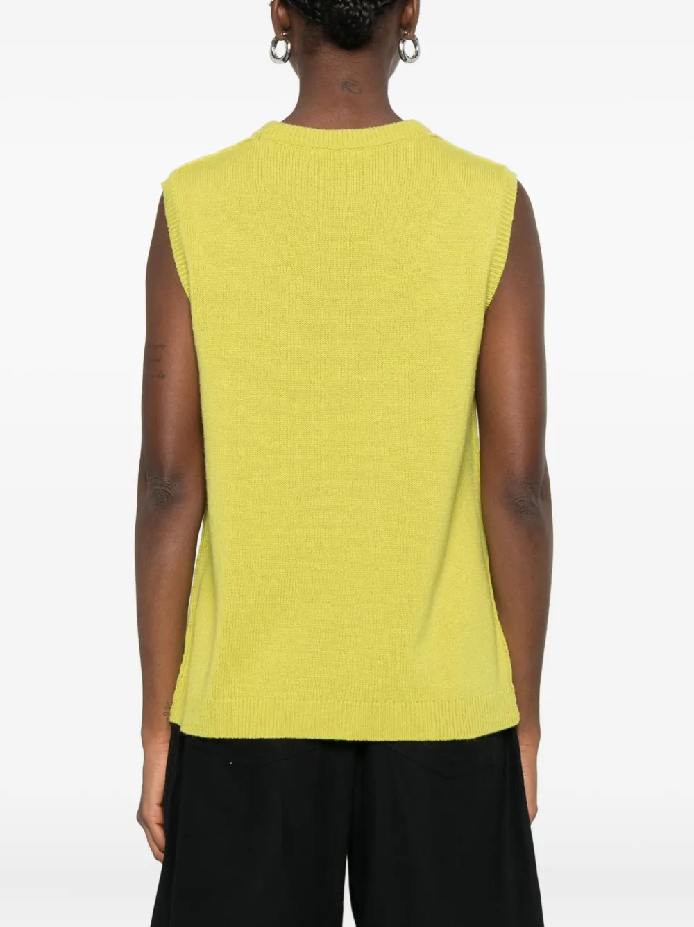 6397 Sleeveless Wool-cashmere Top In Yellow