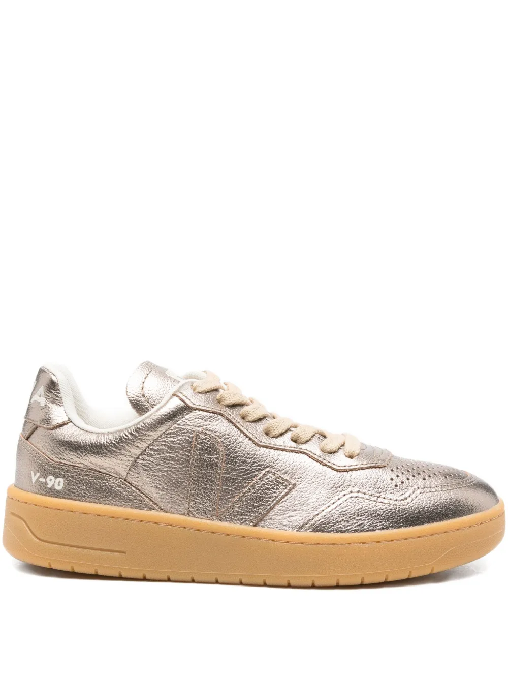 VEJA V-90 leather sneakers Gold