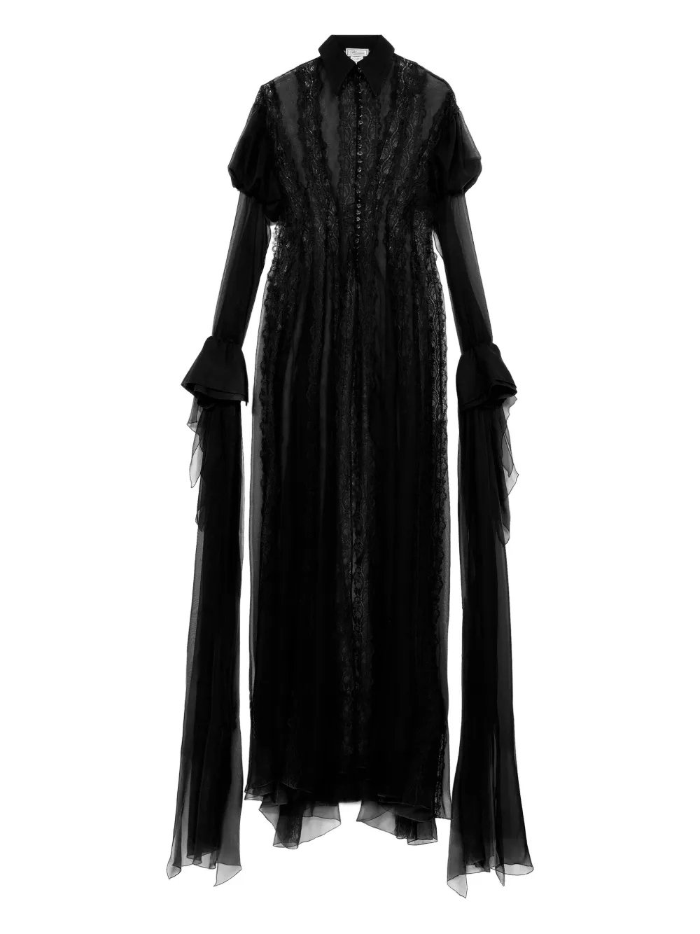 Blumarine lace-panelled puff-sleeve top | Black | Image 1