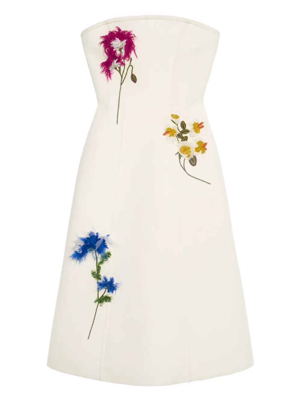 Blumarine Floral-embellished Midi Dress In White
