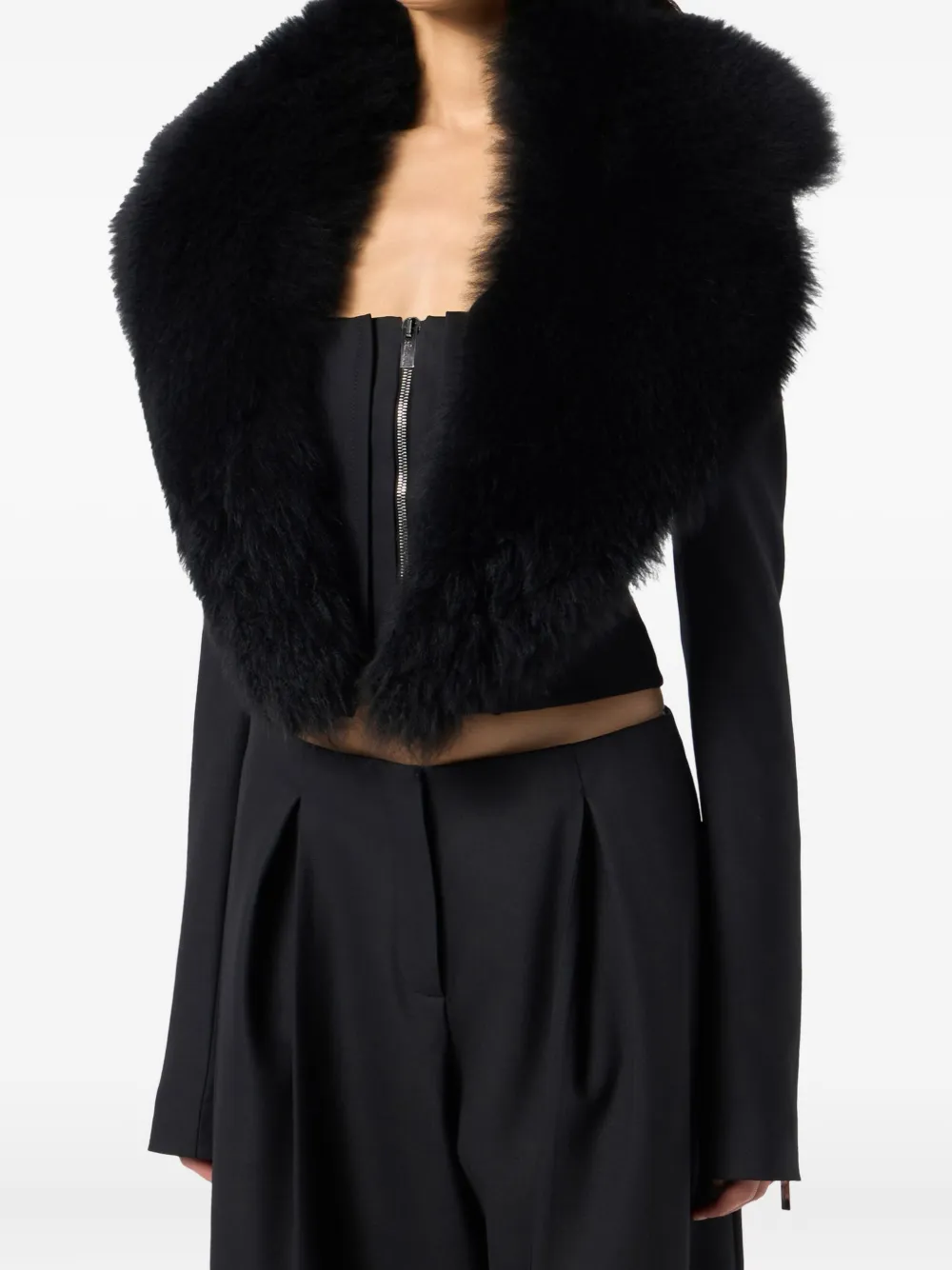 Blumarine Long-sleeved Casual Jacket In Black
