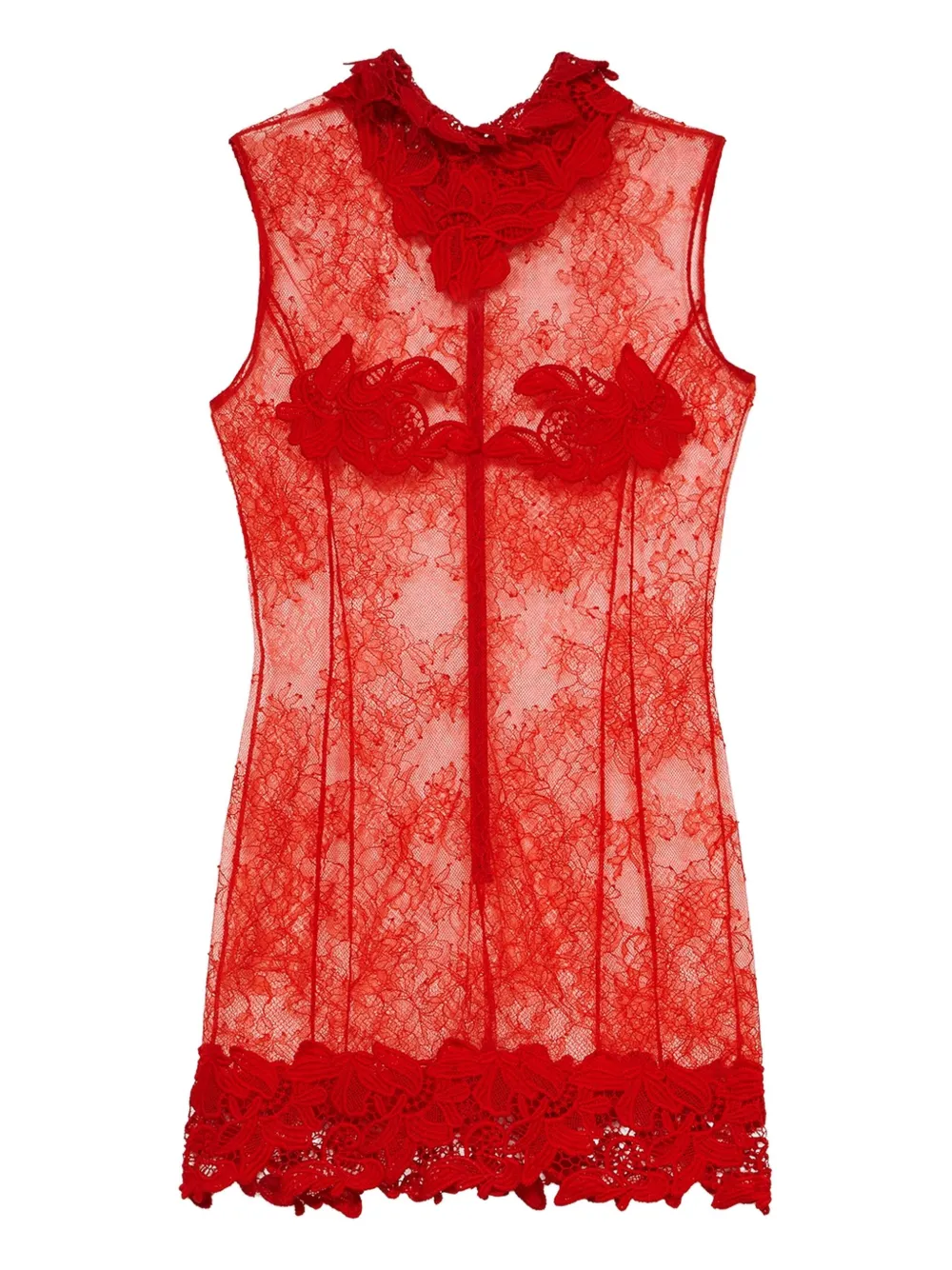 Blumarine Lace Mini Dress In Red