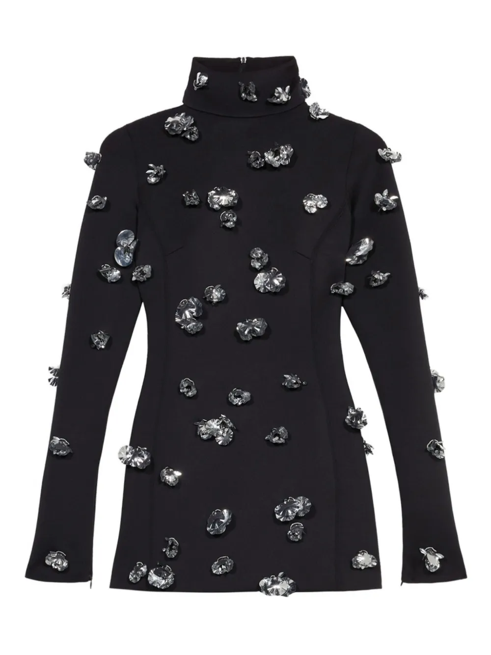 Blumarine flower-embellished mini dress | Black | Image 1