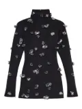 Blumarine flower-embellished mini dress - Black