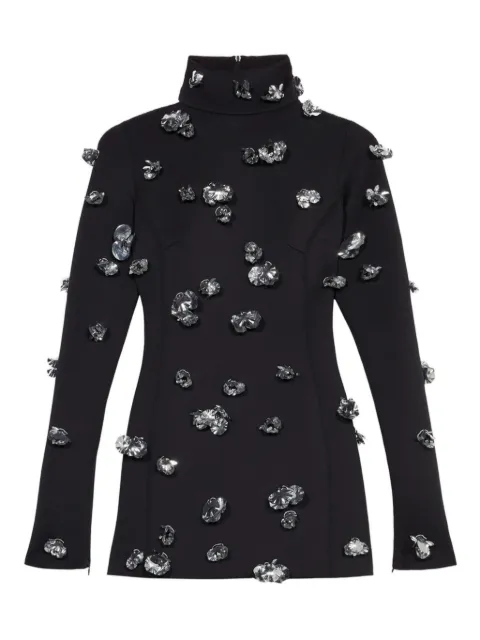 Blumarine flower-embellished mini dress