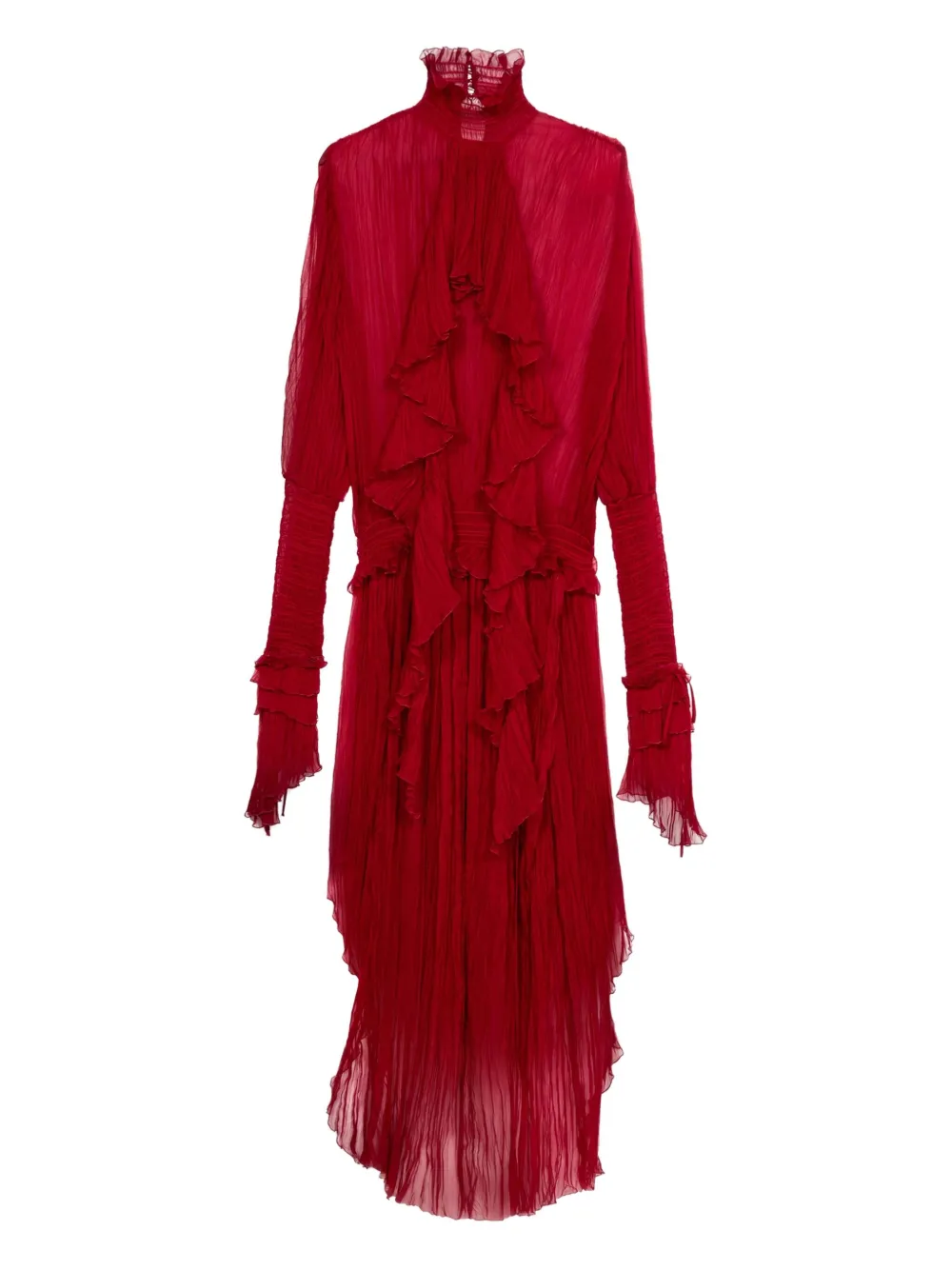 Blumarine Ruffled Maxi Dress In Red