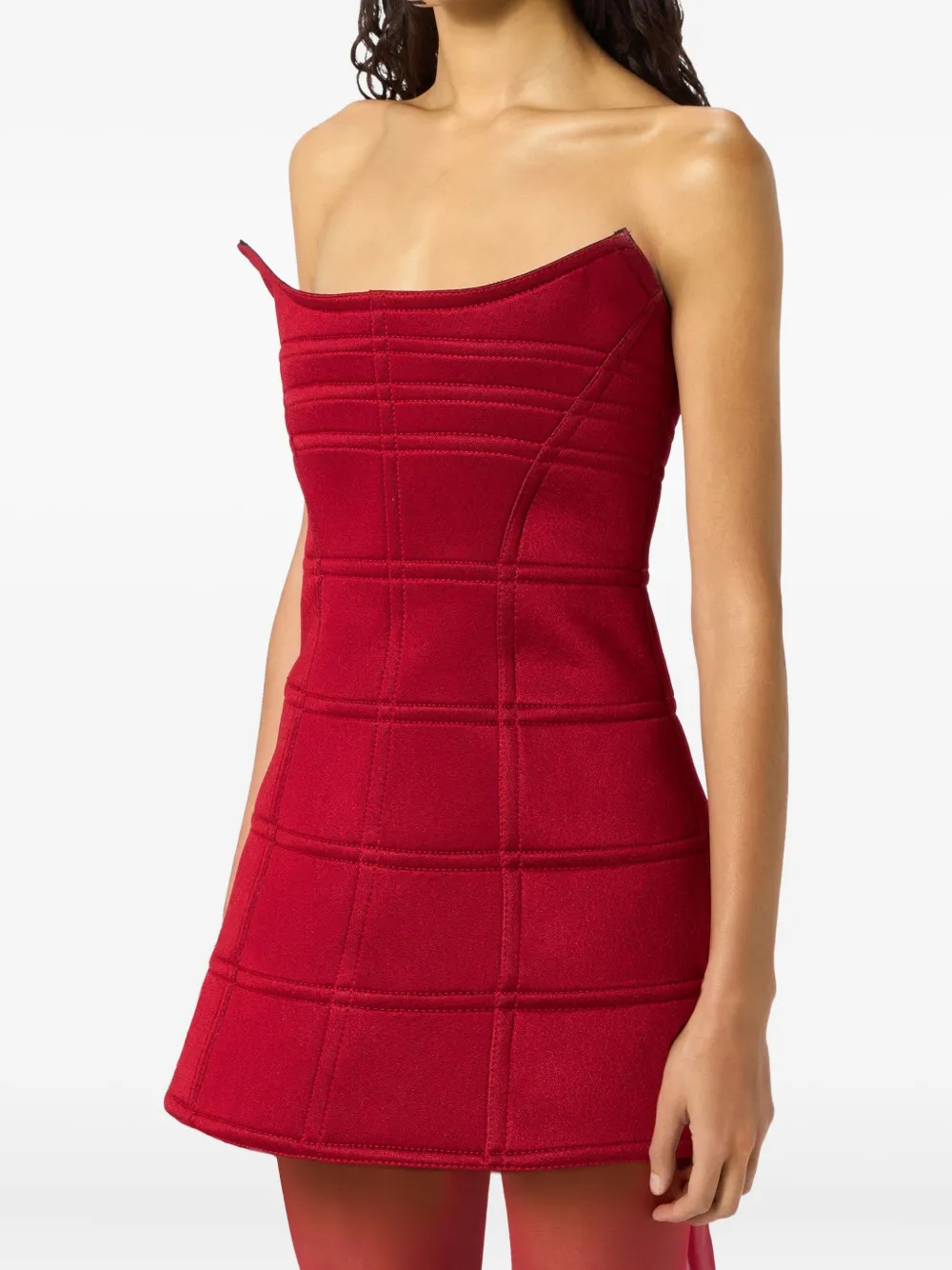 Blumarine Strapless Mini Dress In Red