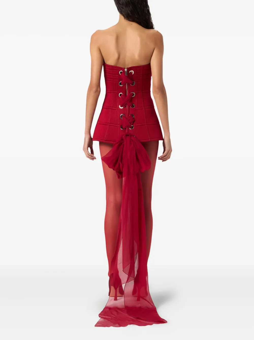 Blumarine Strapless Mini Dress In Red