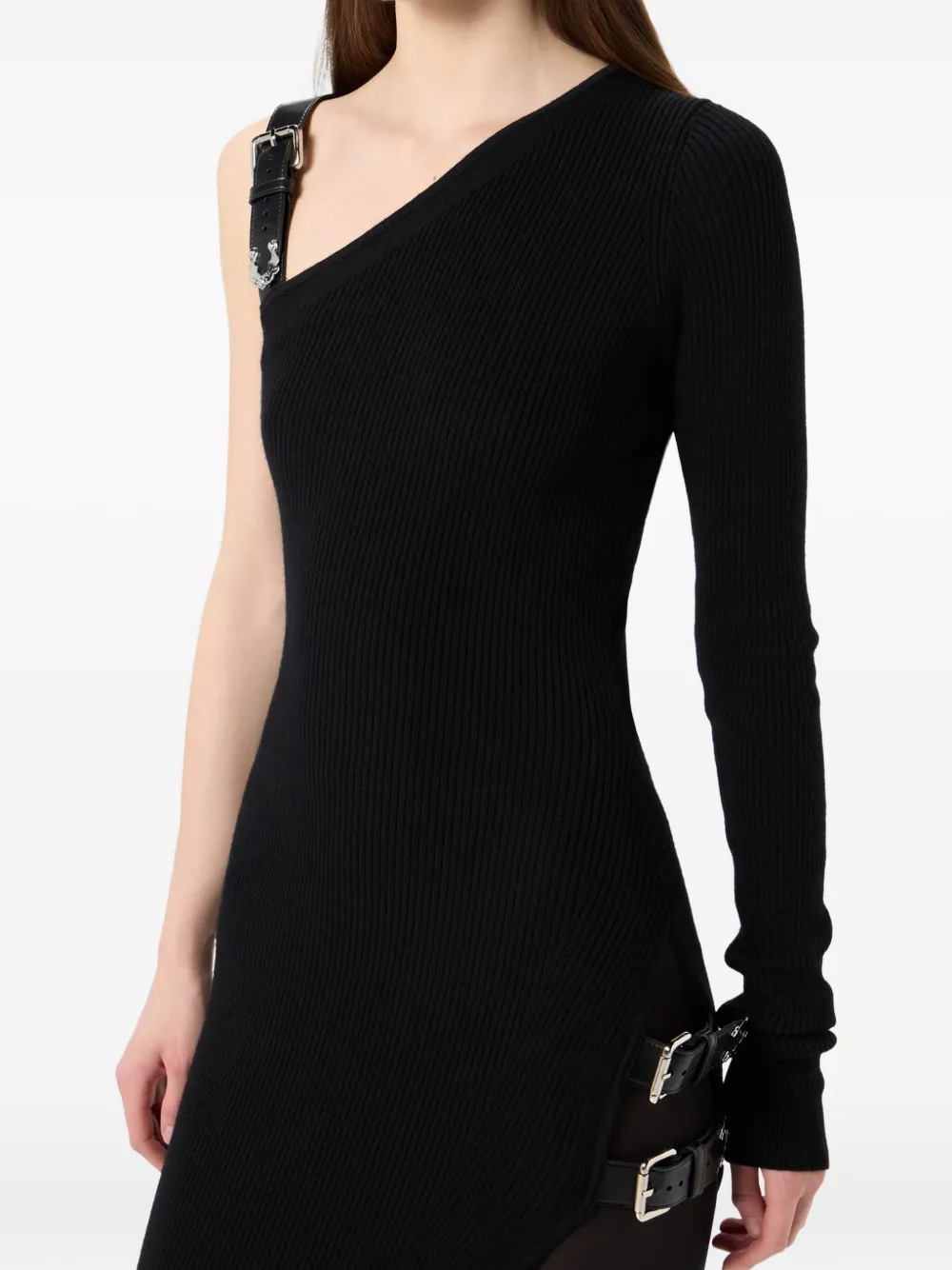 Blumarine Asymmetric Dress In Black