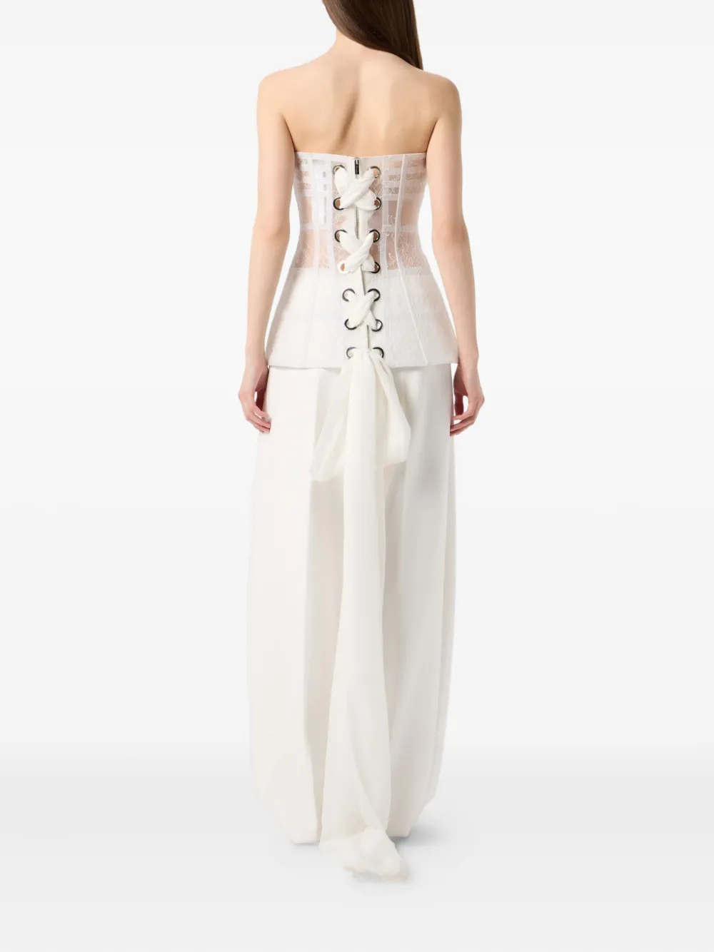 Blumarine Strapless top met hals Wit