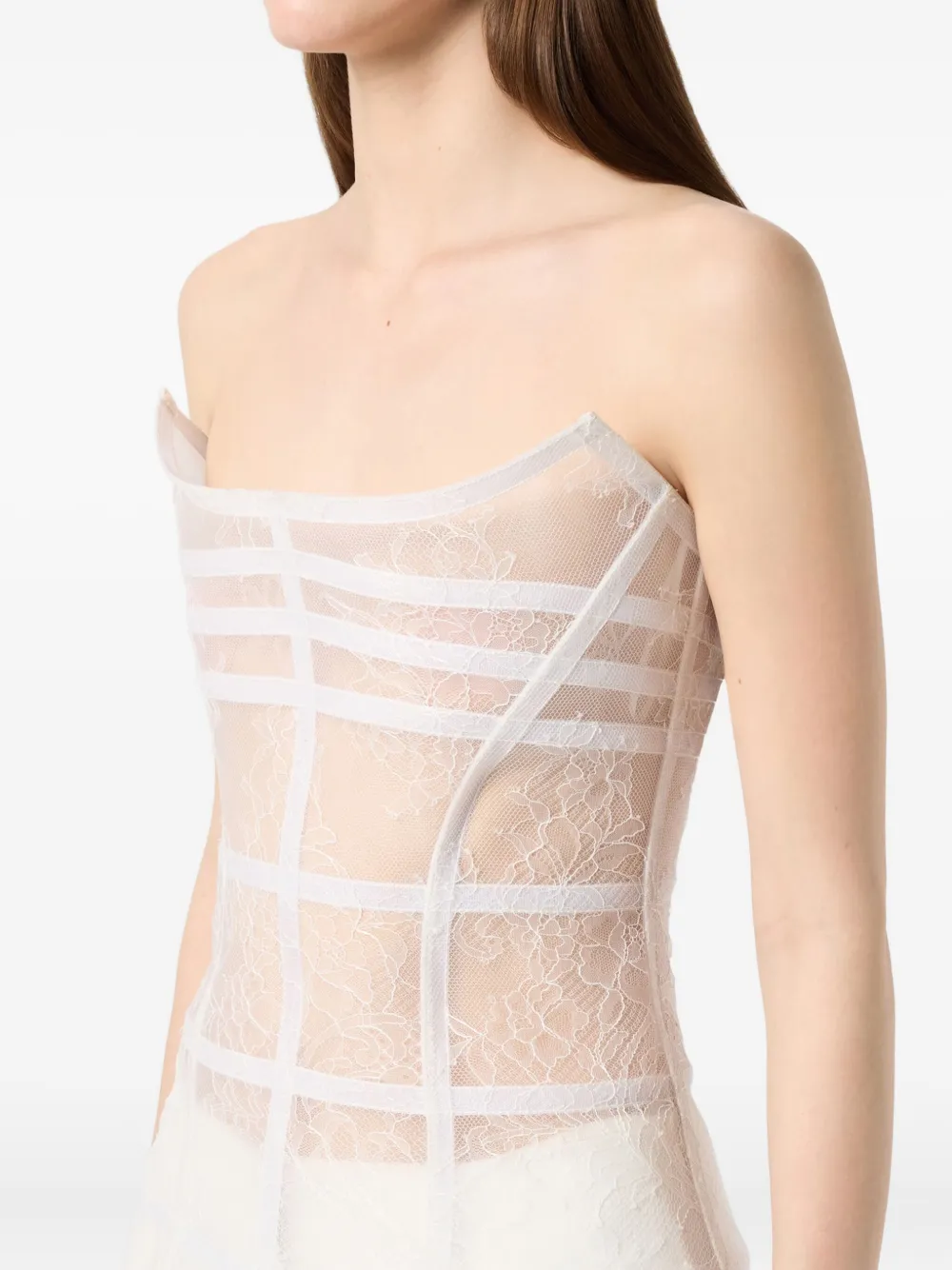 Blumarine Strapless top met hals Wit