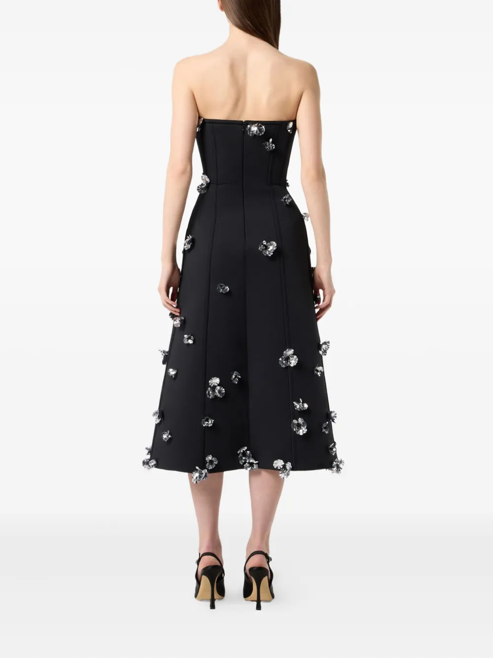 Blumarine Sequin-embellishments Midi Dress In Black