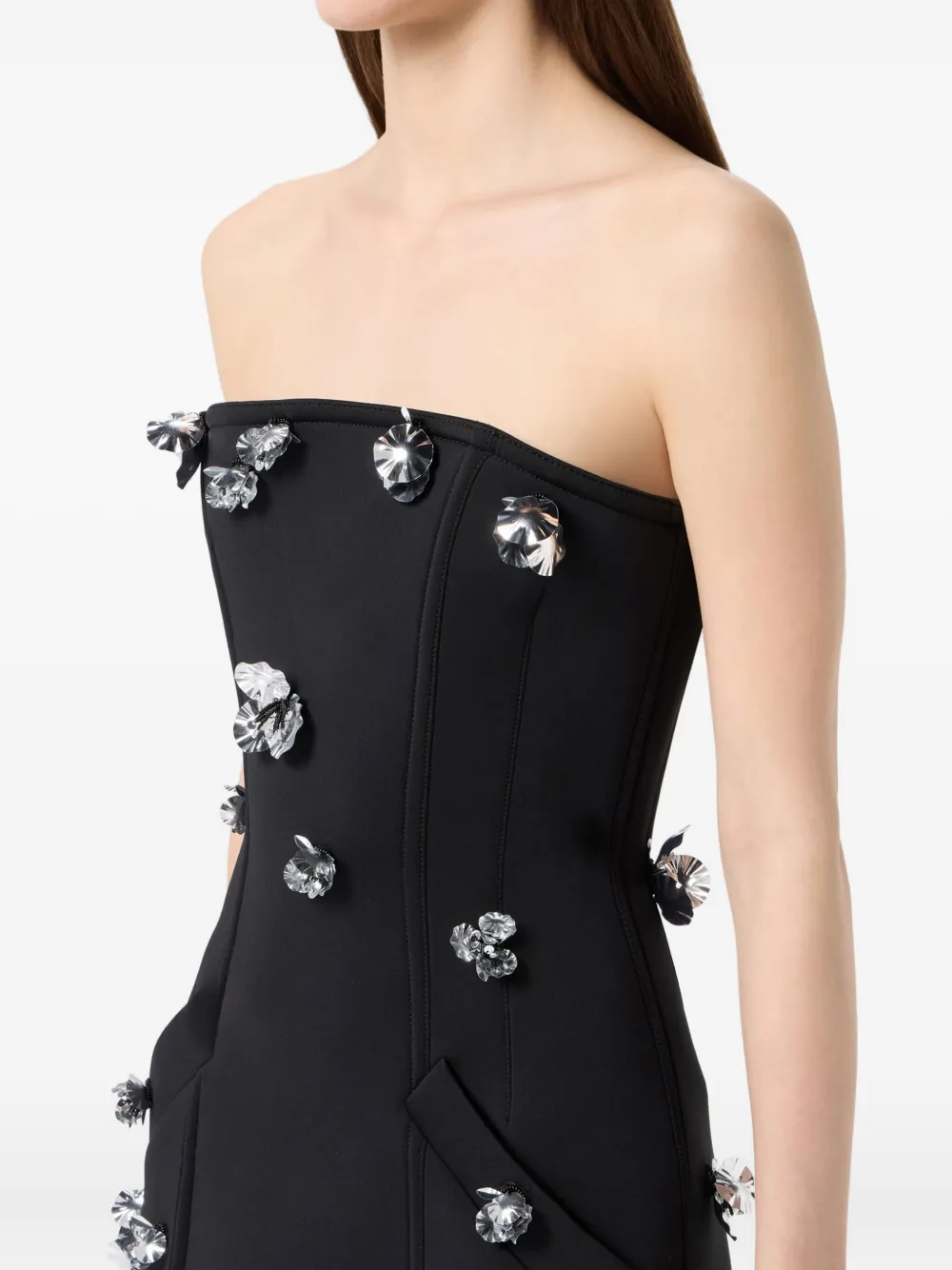 Blumarine Sequin-embellishments Midi Dress In Black