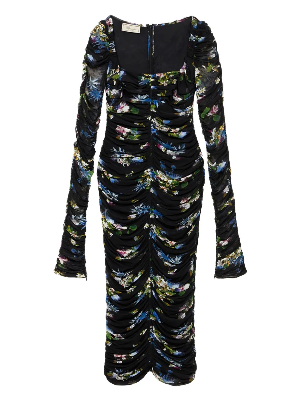 Blumarine floral-print midi dress - ブラック Blumarine floral-print midi dress - ブラック