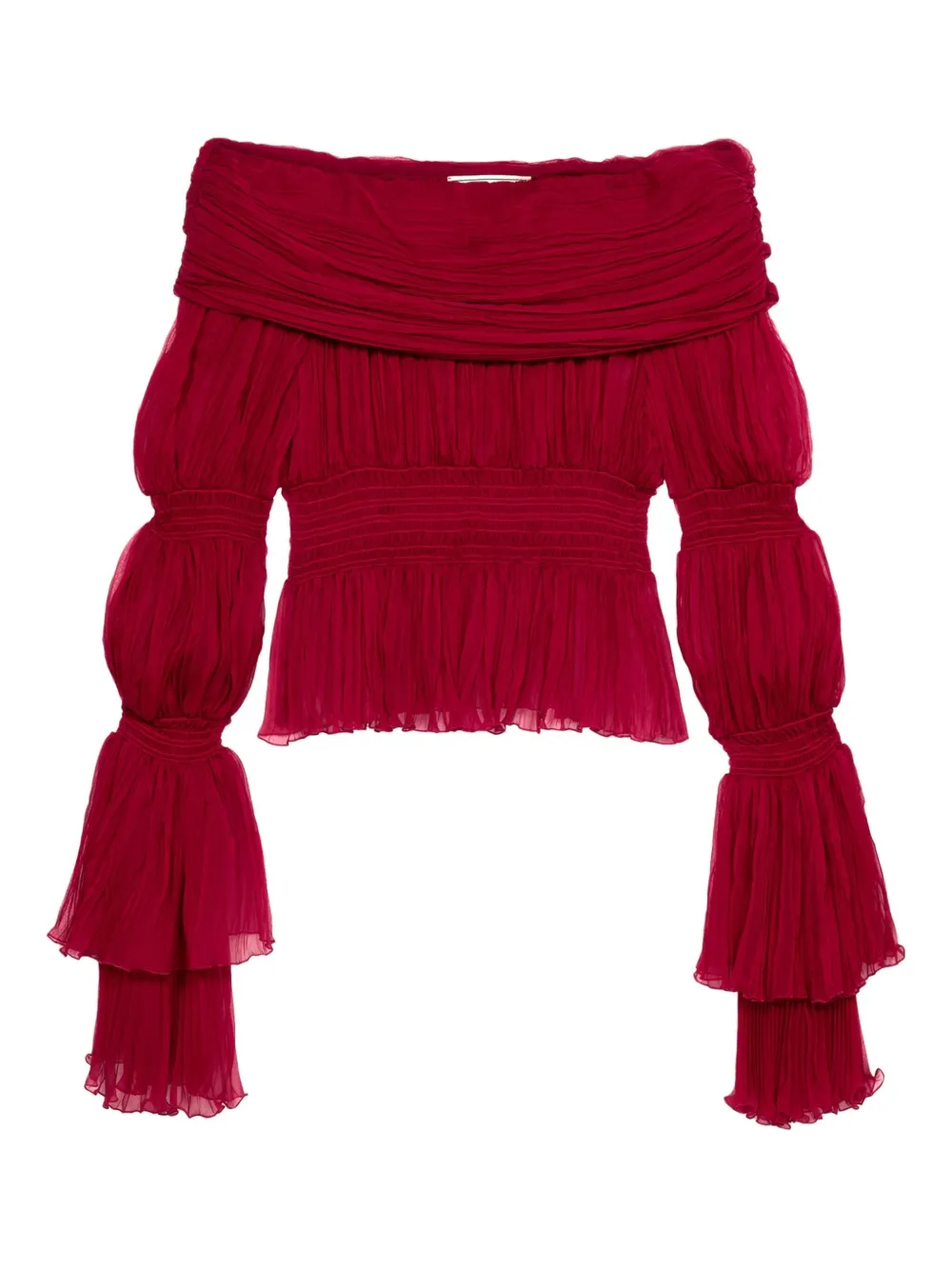 Blumarine Pleated Top In Red