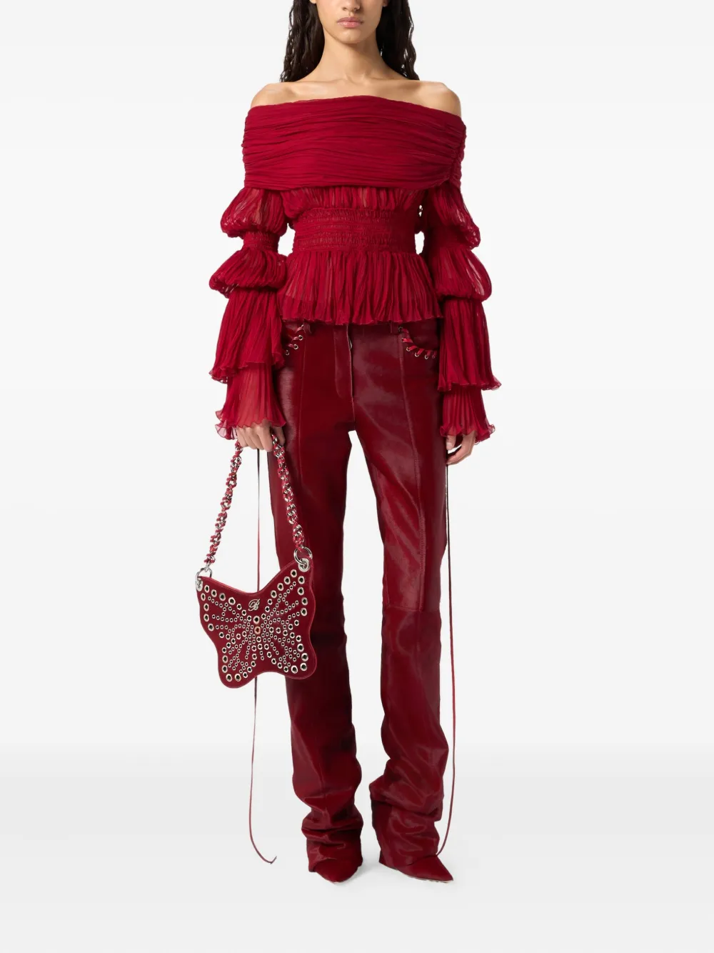Blumarine Geplooide top - Rood
