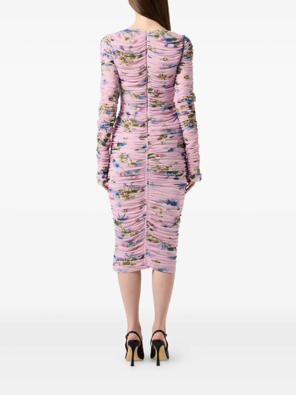 Blumarine Midi-jurk met bloemenprint Roze