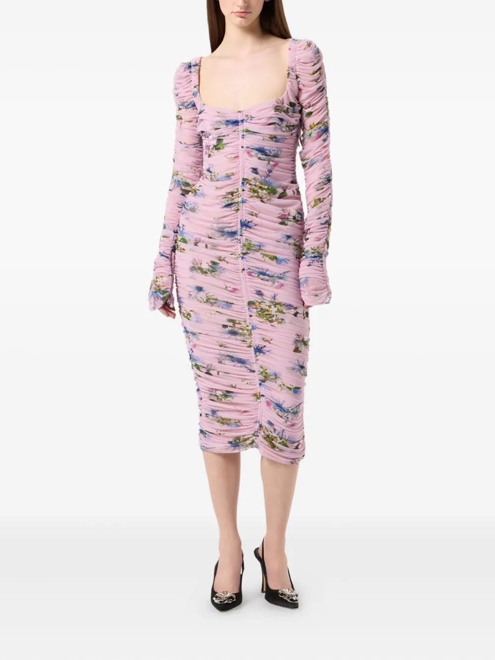 Blumarine Midi-jurk met bloemenprint - Roze