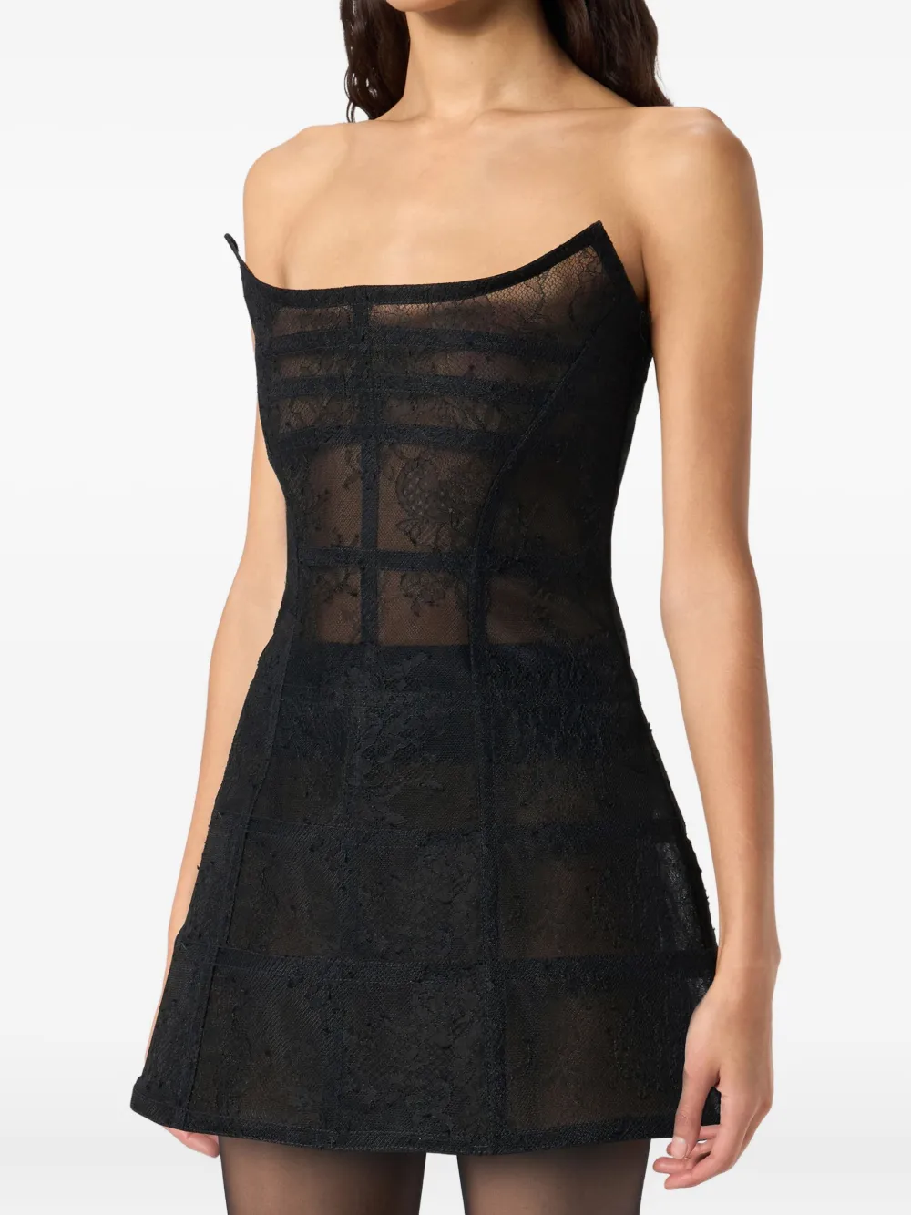 Blumarine Strapless Mini Dress In Black