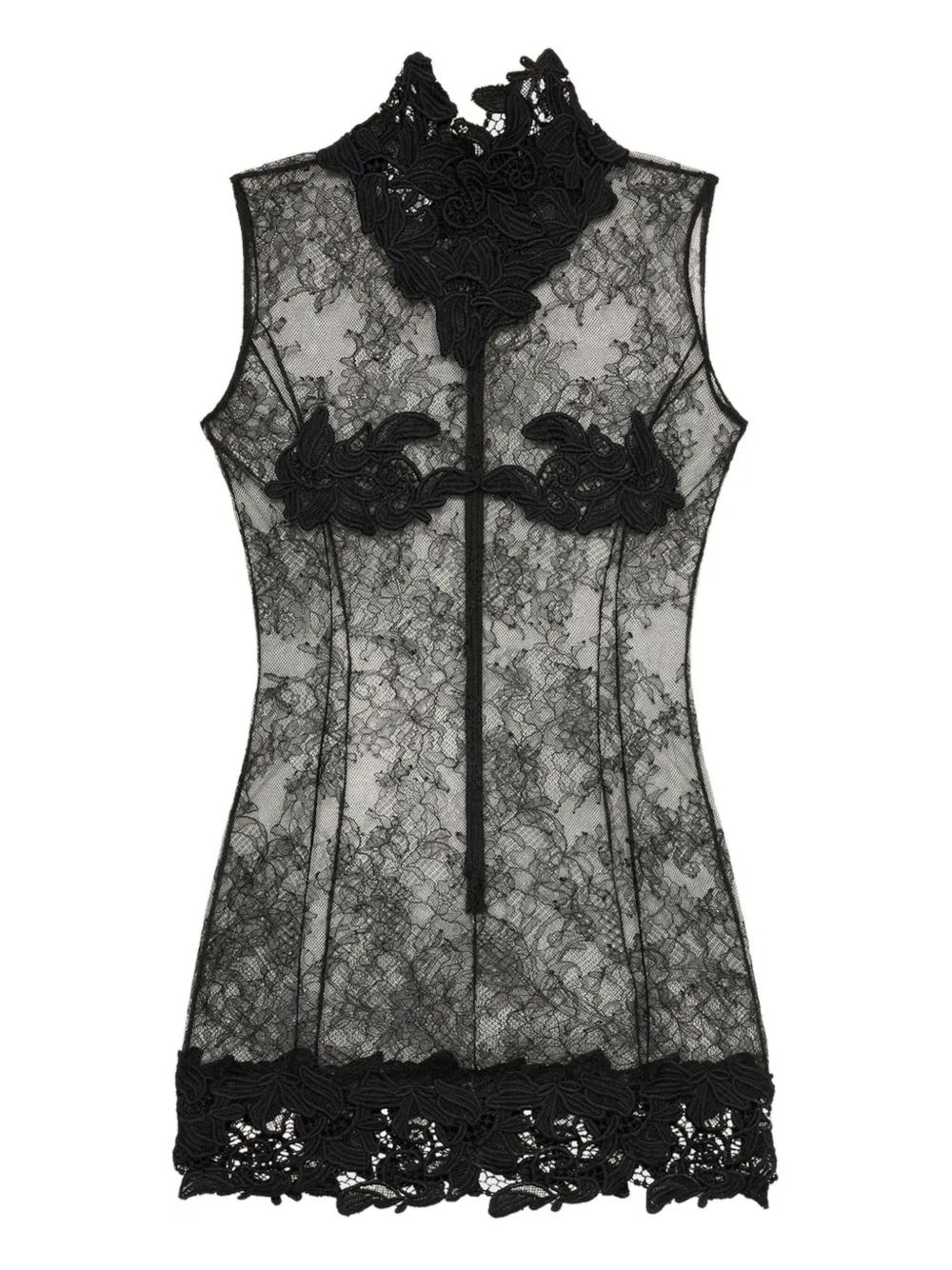 Blumarine high-neck mini dress - ブラック Blumarine high-neck mini dress - ブラック