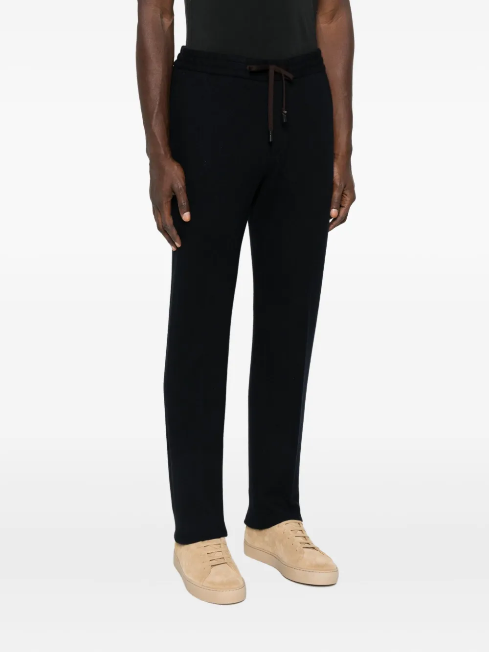 Maurizio Baldassari Wool Straight-leg Trousers In Black