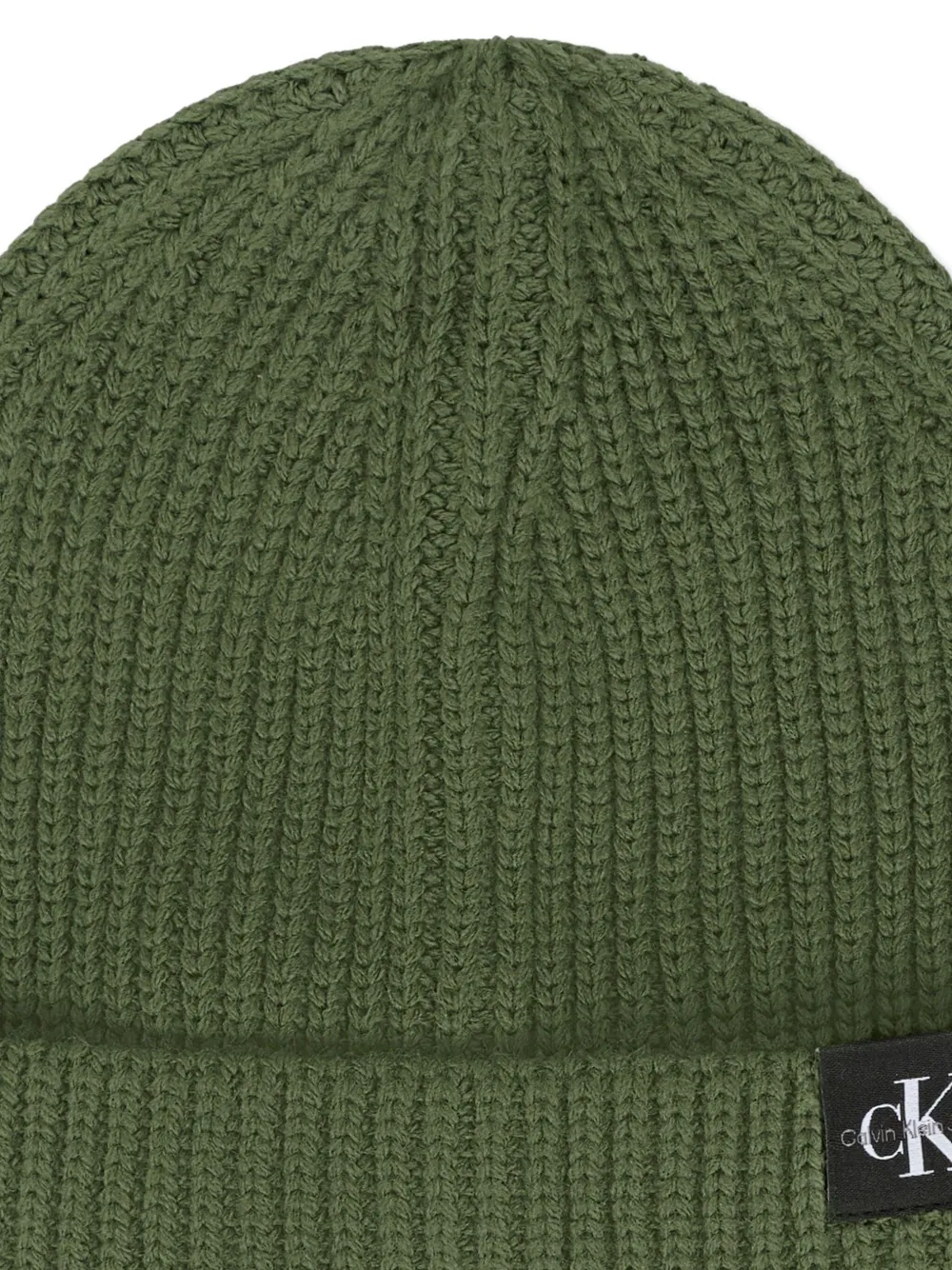 Calvin Klein Kids Geribbelde muts met logopatch Groen