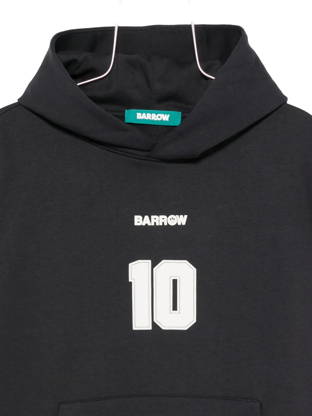 Barrow Number-printed Hoodie In Black