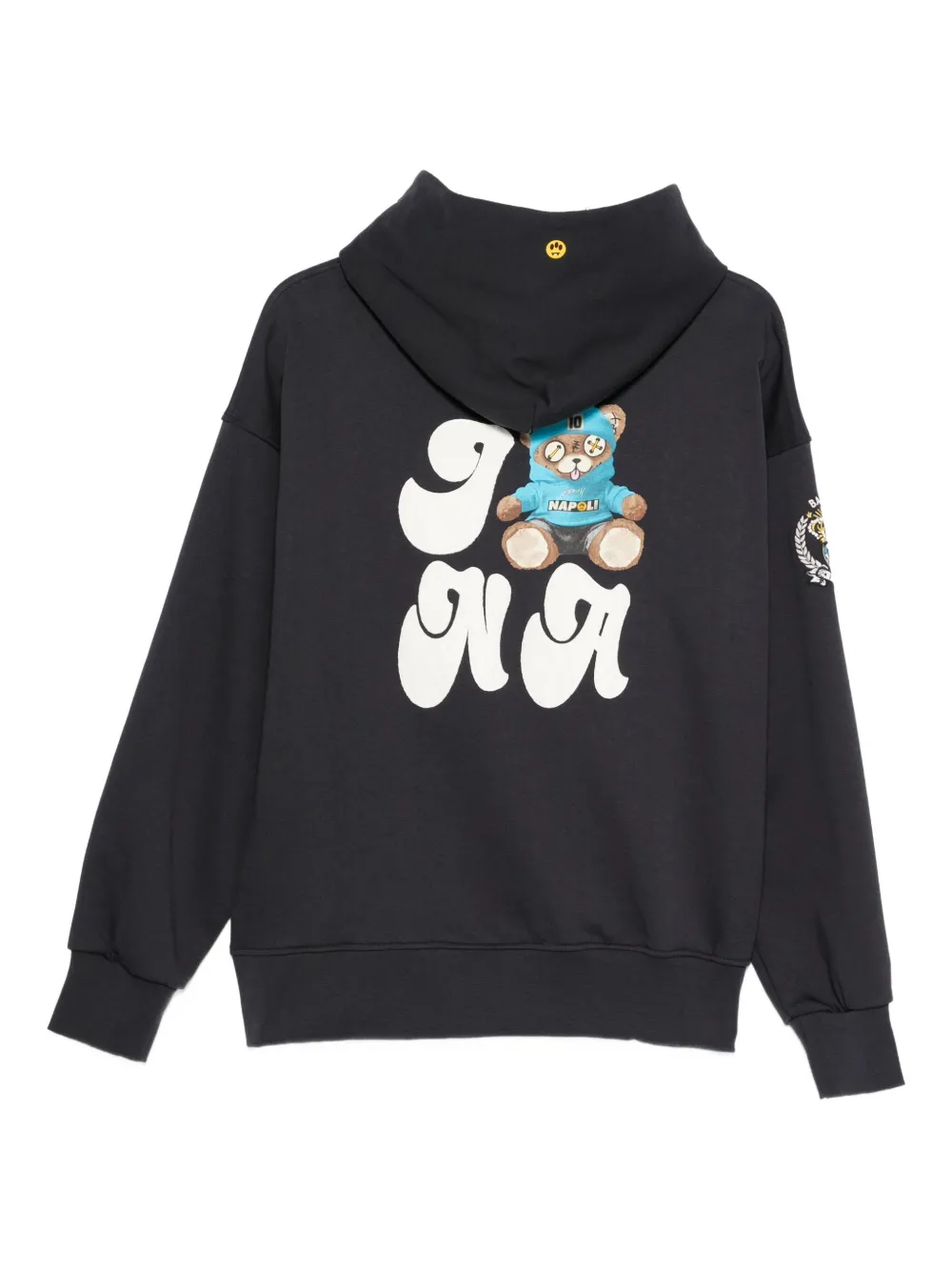 Barrow Number-printed Hoodie In Black