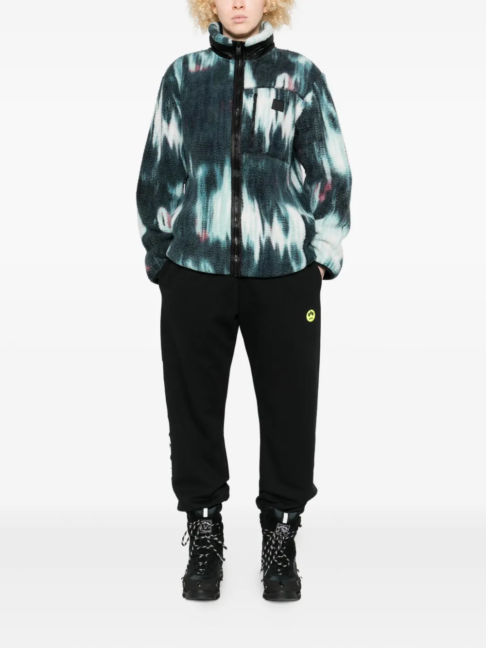 Barrow Logo-print Cuffed Joggers In Black
